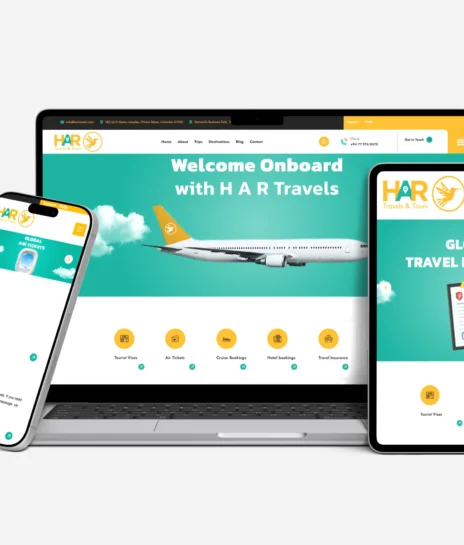 HAR Travels travel website design and development by Zypher Tech Sri Lanka