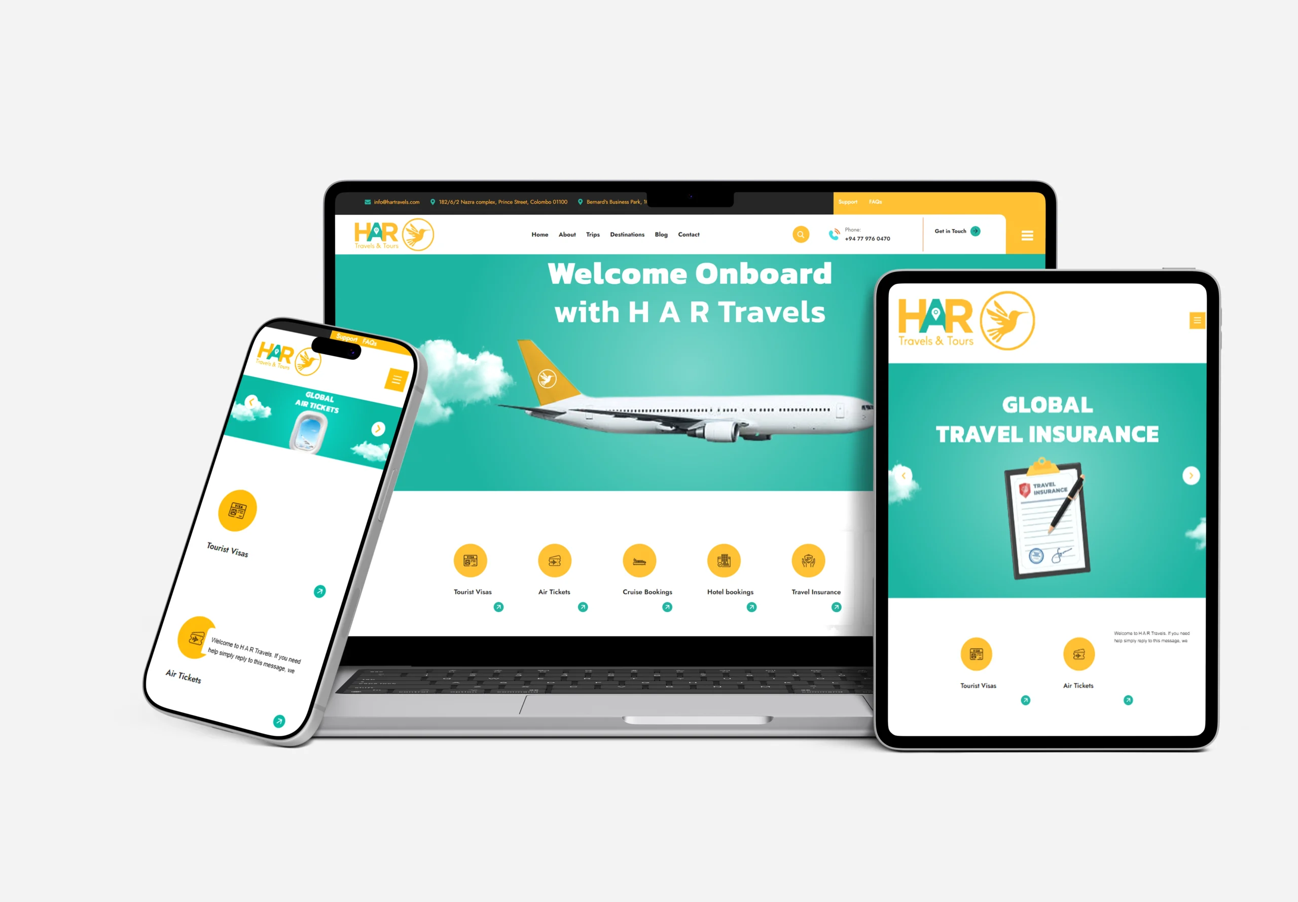 HAR Travels travel website design and development by Zypher Tech Sri Lanka