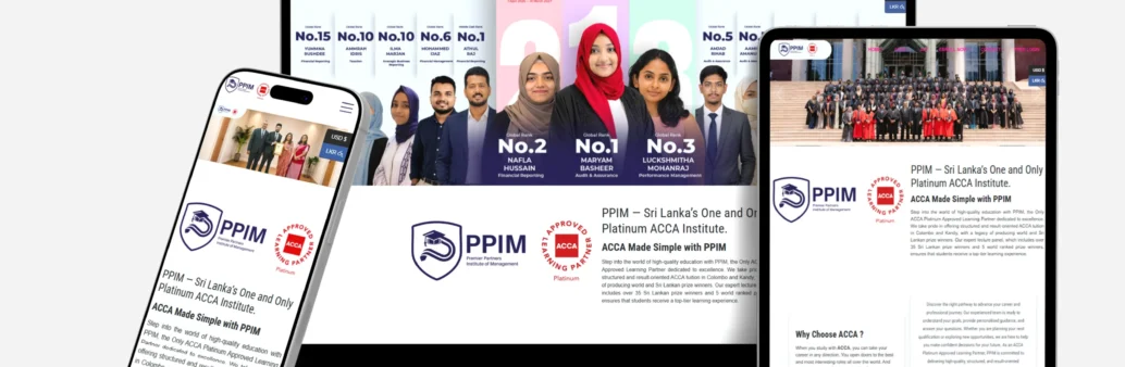 PPIM education website design and development by Zypher Tech Sri Lanka