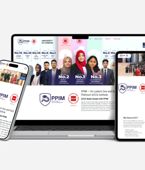PPIM education website design and development by Zypher Tech Sri Lanka