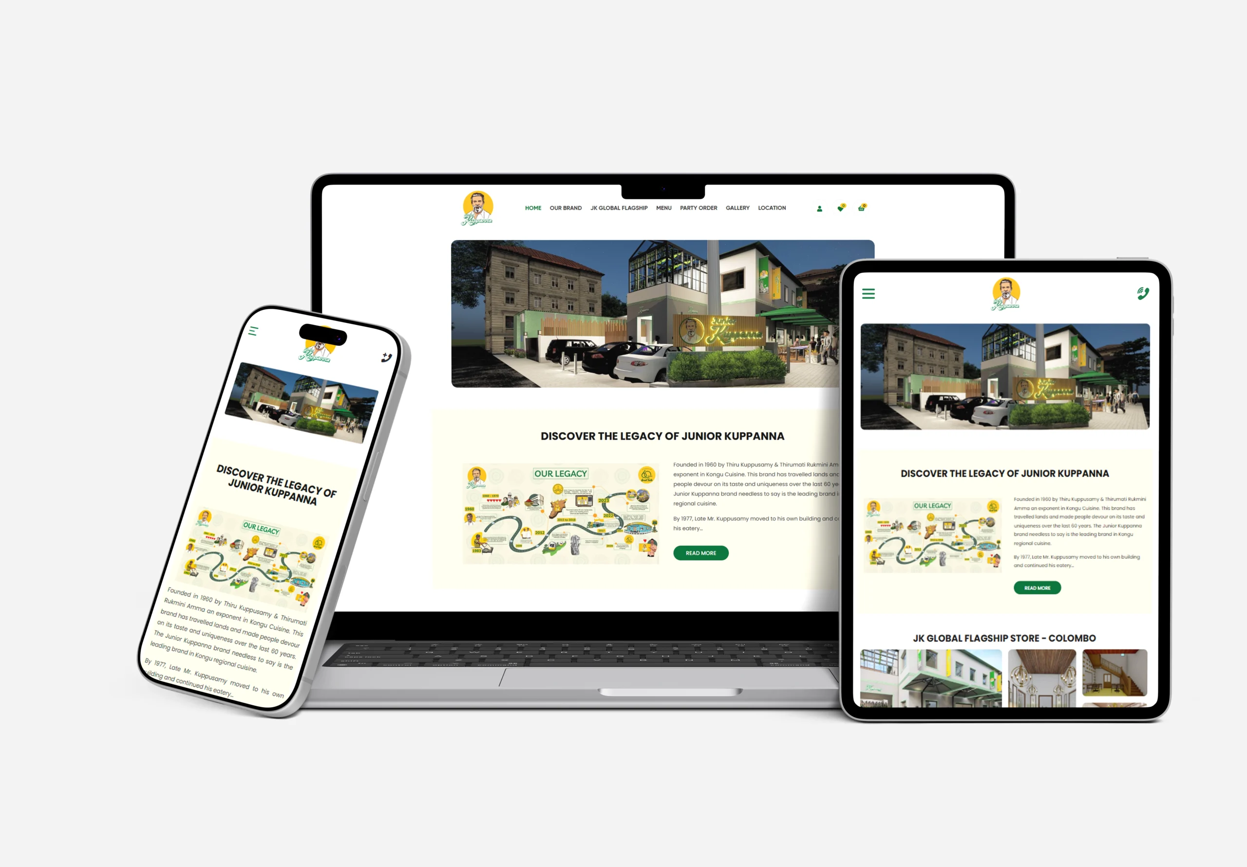Junior Kuppanna restaurant website development Sri Lanka by Zypher Tech