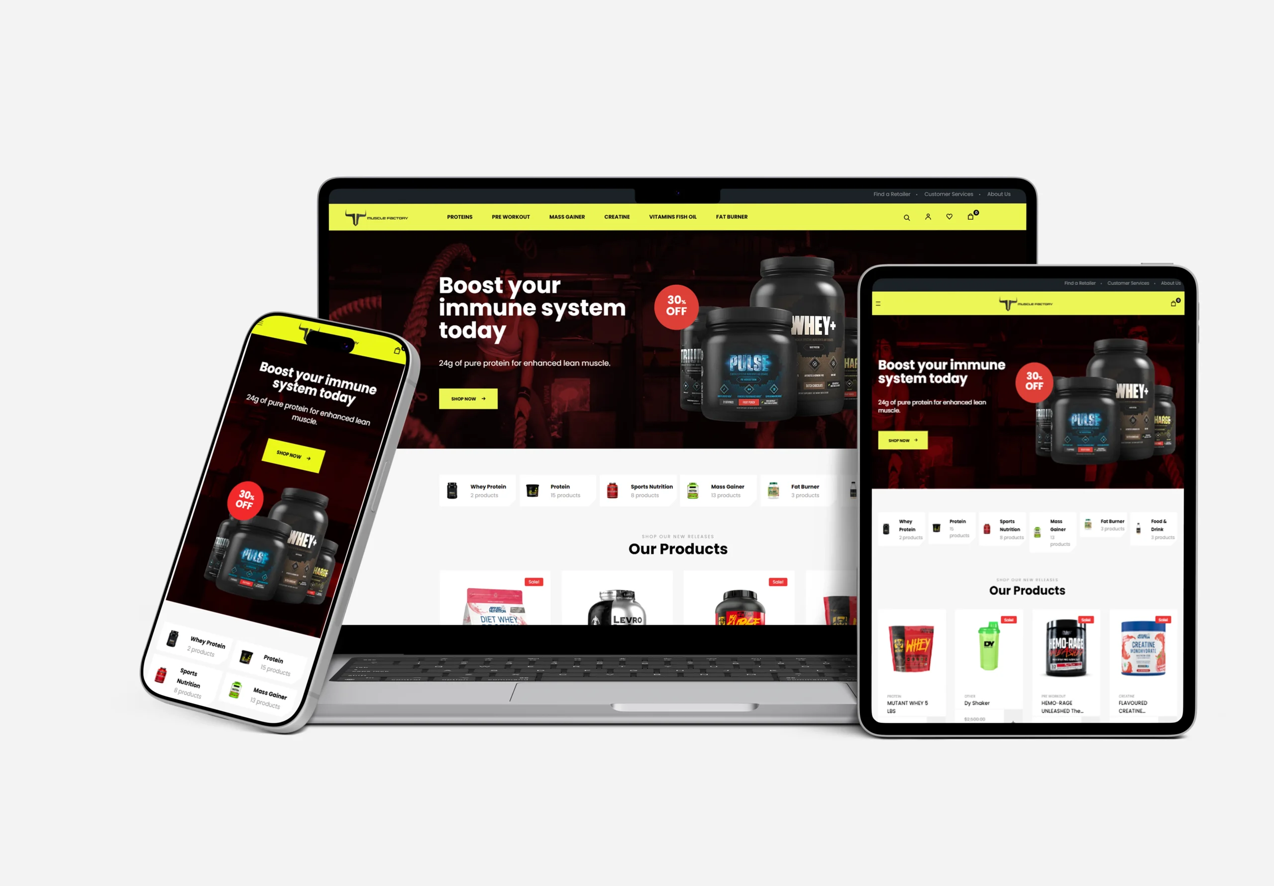 The Muscle Factory e-commerce website development Sri Lanka by Zypher Tech